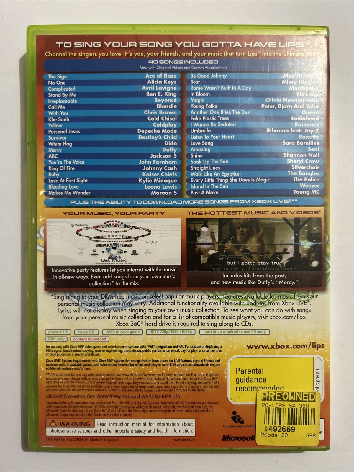 Xbox 360 Lips Game COMPLETE VGC FREE & FAST POST! eBay