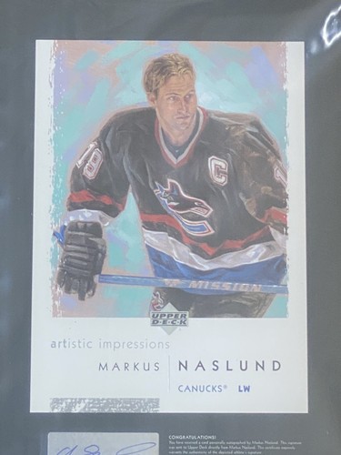 Markus Naslund 2002-03 Upper Deck Artistic Impressions Autograph Framed 17" X 14 - Picture 3 of 6