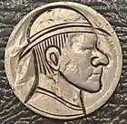 HAND CARVED HOBO NICKEL BUFFALO BISON ENGRAVED MAN IN FEDORA HAT