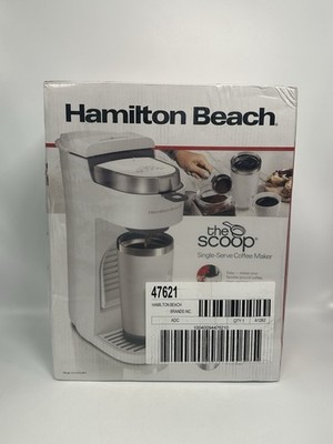 Hamilton Beach 47621 The Scoop Single Serve Coffee Maker&Fast Grounds Brewer NEW