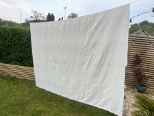 Extra Large 100% Cotton Superking or Sofa Bed Throw Blanket Natural  Boho white 