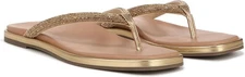 Vionic Women's Vista Shine Gold Metallic Leather Toe Post Sandals NW/OB 5M