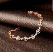 7 CT Round Cut Simulated Diamond Stunning Tennis Bracelet 14k Rose Gold Plated