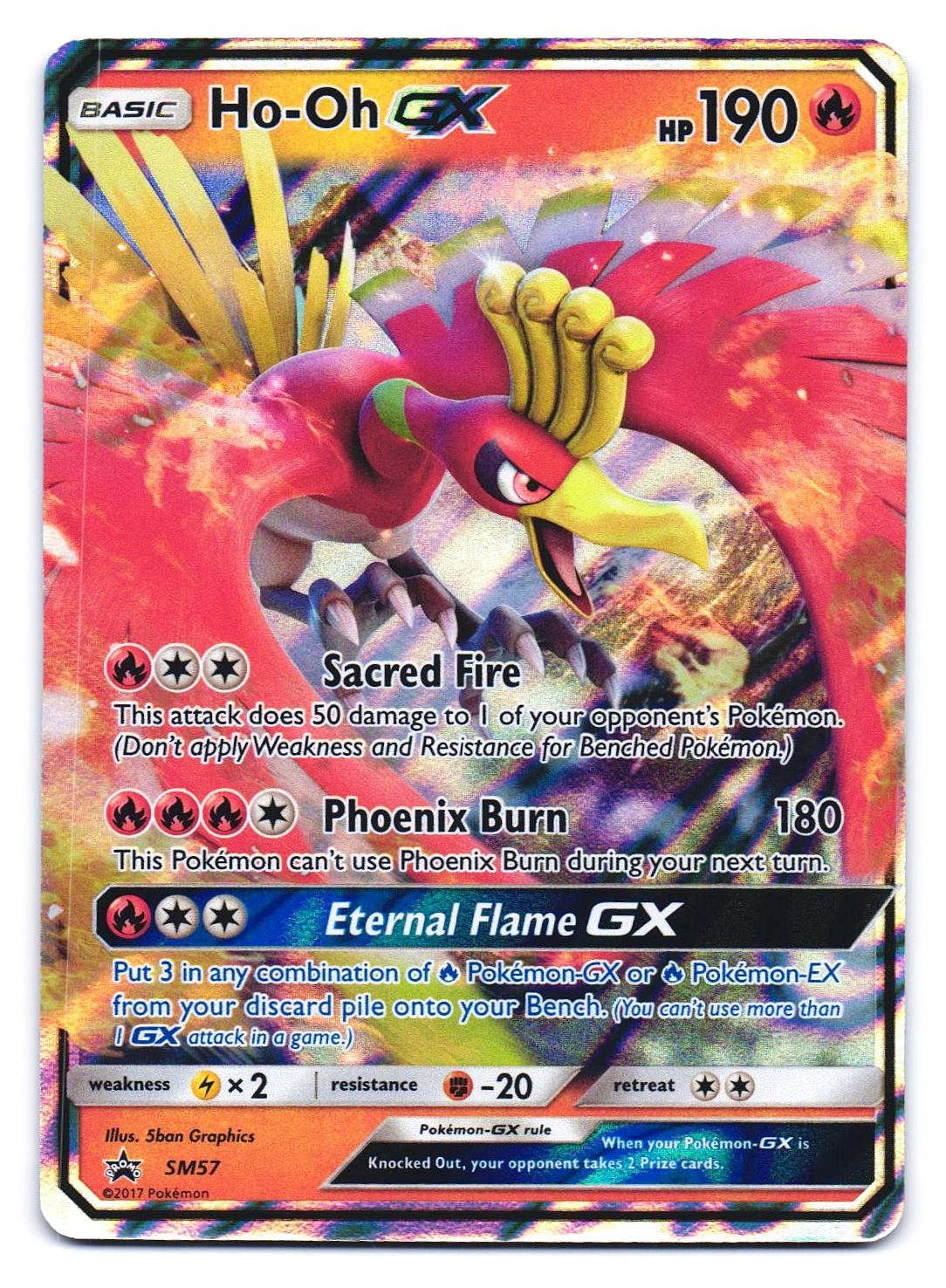 Ho-Oh GX - SM57 Holo Promo Sun & Moon Promo Pokemon NM