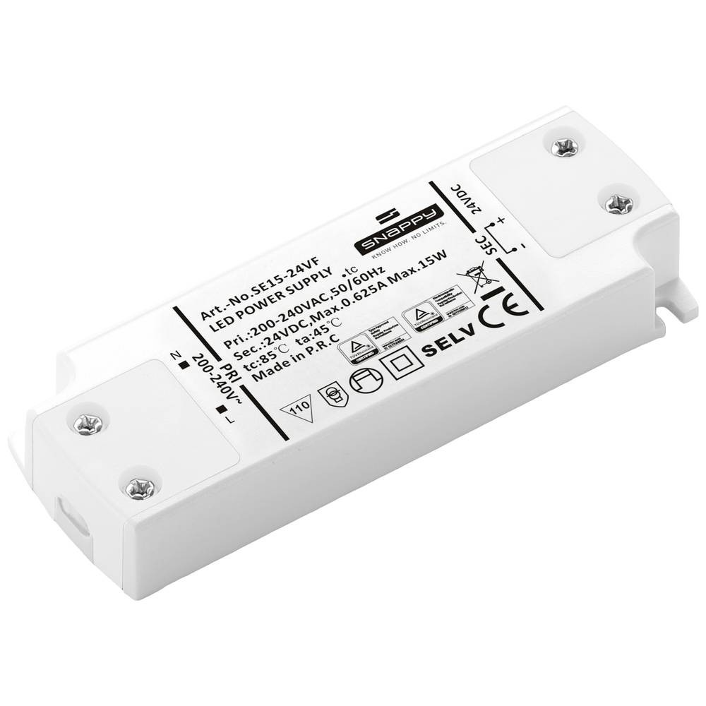 Alimentation LED 24VDC Dehner Elektronik SE 15-24VF transformateur courant continu