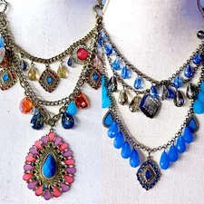 Statement Necklace Lot of 2 Pieces Layered Stunning Jewelry Necklace Accessories