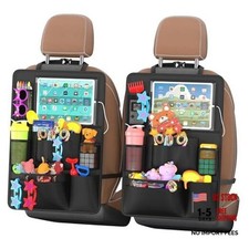 Backseat Car Organizer with Touch Screen,Kick Mats Back Seat 1PACK-Black
