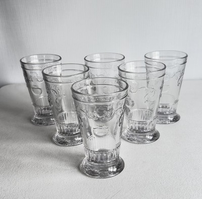 Set 6 La Rochere VERSAILLES Shells Scrolls 12oz Cocktail Glasses5-3/8''France.New
