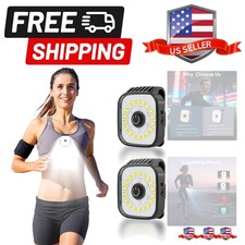 Running Lights for Runners, 2 Pack Mini Clip on Flashlight with 4 Modes, Rech...