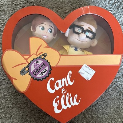 Offizielles Disney UP Carl & Ellie Stofftier Plüsch Set mit Herz Geschenkbox  