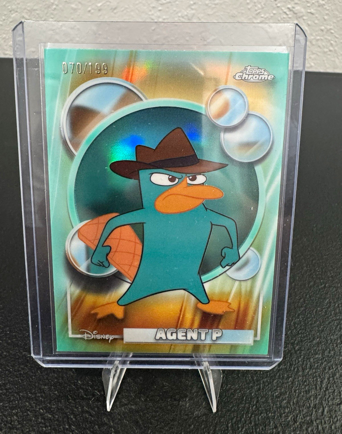 Topps Chrome 2026 Disney Agent P Perry #117 Serial Numbered 070/199