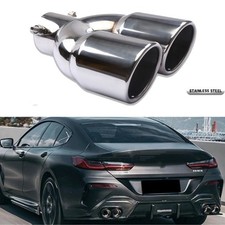 63mm 2.5" Caliber Car Rear Dual Outlet Exhaust Muffler Tips For BMW 8 Series G16