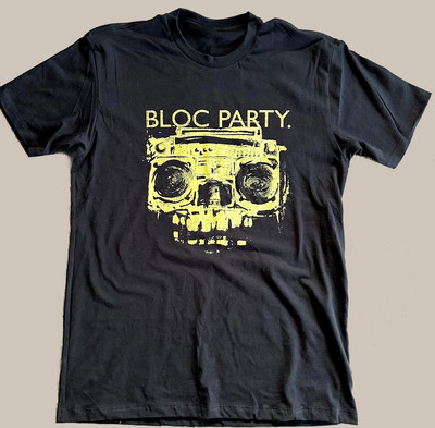 Retro Bloc Party Band Short Sleeve Cotton Black All Size T Shirt MC368