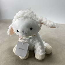 New Hallmark Plush Lamb Sheep Pastel Plaid Bandana Stuffed Animal Baby Stuffie