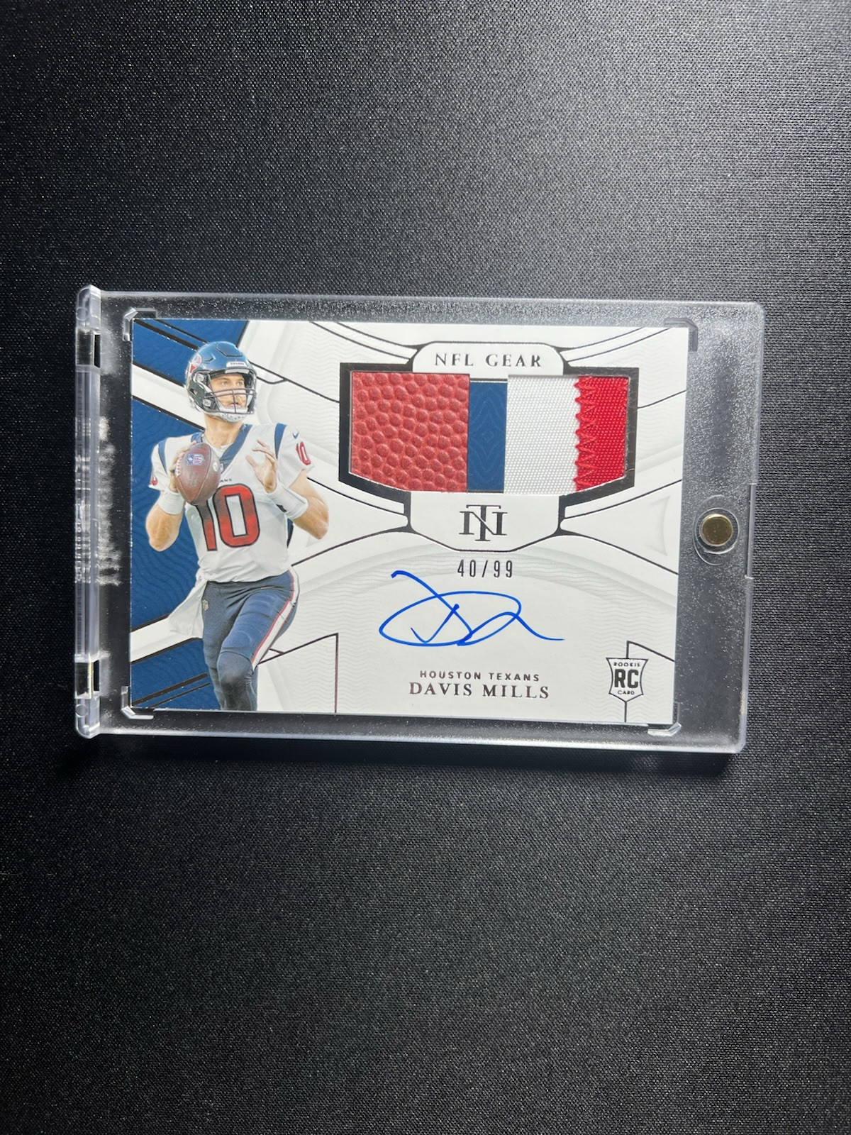 2021 National Treasures Rookie NFL Gear Signature Combos /99 Davis Mills Auto