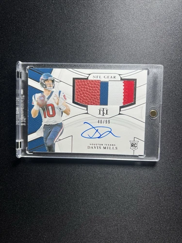 2021 National Treasures Rookie NFL Gear Signature Combos /99 Davis Mills Auto 