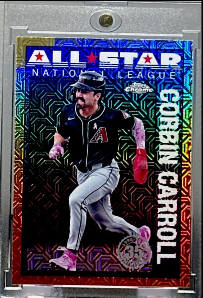 Corbin Carroll RARE MOJO REFRACTOR PRIZM HOLO CHROME INVESTMENT CARD Mint SSP - Image 3 of 4