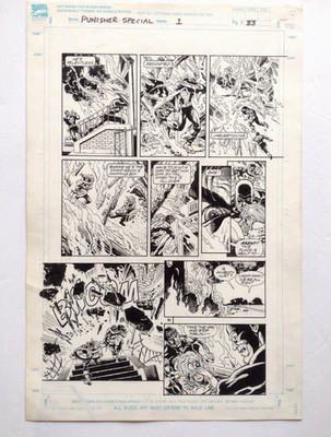Original Art!!! PUNISHER : No Escape  Page 33 ~1990 action Punisher & U.S. Agent