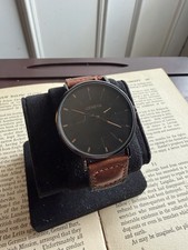 Geneva Men Analog Wristwatch Black Dial Brown...
