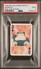 1999 Pokemon Snorlax Mini Playing Card Poker Bicycle 3 of Spades PSA 9 Mint