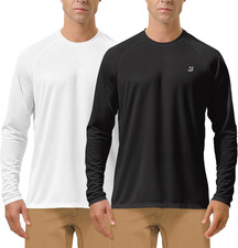 Mens UPF 50 UV Sun Protection Shirts Outdoor Long Sleeve SPF Rash Guard for Fis