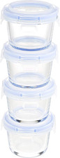 Amazon Basics Set of 4 Glass Storage Containers, 120 Ml Each (Pack of 4)