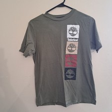 Timberland- Boys Solid Logo Tee - Army Green Large 14-16