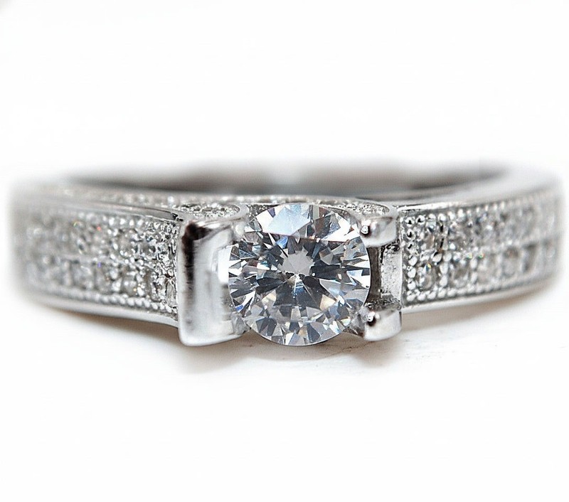 2CT Heat Treated Moissanite 925 Solid Sterling Silver Ring Sz 8 MM5-3