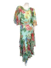 Dolce & Gabbana SS2008 Silk Floral Chiffon Maxi Gown IT 40 Italy