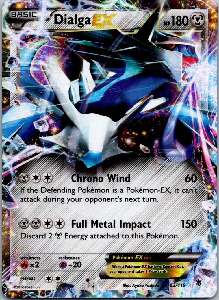 Dialga EX 62/119 Holo EX Rare Phantom Forces Pokemon Lightly Played