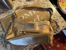 Vintage Liz Claiborne 1976 Gold Short Handle Purse With Circle Logo