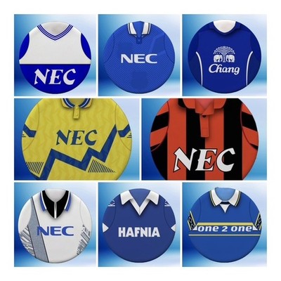 Everton Rund Glas Retro Hemd Untersetzer Bierdeckel