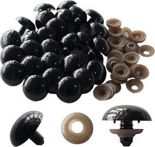 60Pcs 30mm Safety Eyes and Washers 30 mm Safety Eyes for Crocheting Large Black