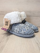 Muk Luks Slippers Melinda Knit Cozy Comfort Soft Fur Indoor Outdoor Womens 7 M