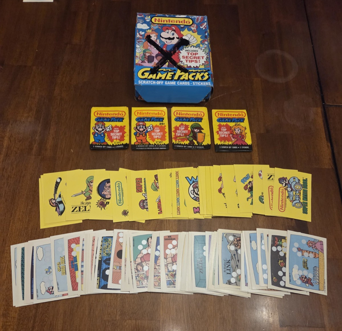 1989 Topps Nintendo Complete Master Set Game Tip Stickers (33) Scratch Offs (60)