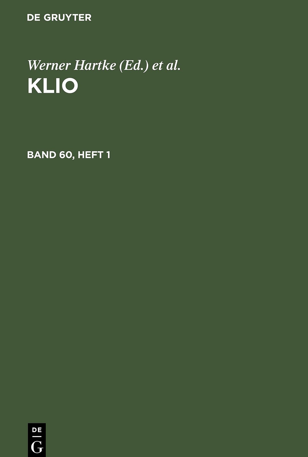 Klio. Band 60, Heft 1 (Hardback)Another great item from Rarewaves USA | Free delivery!