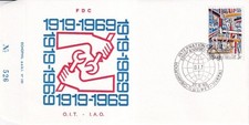 SA40a Belgium 1969 50th Anniv of International Labor Organization FDC