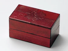 Two-tiered lunch box, Japanese tableware, Echizen lacquerware, natural wood