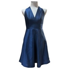 Alfred Sung Sleeveless V-Neck Mini Dress Midnight Blue 6