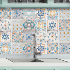 Bathroom Kitchen Tile Stickers 15x15 PVC Waterproof Mosaic Wall 32 Pcs
