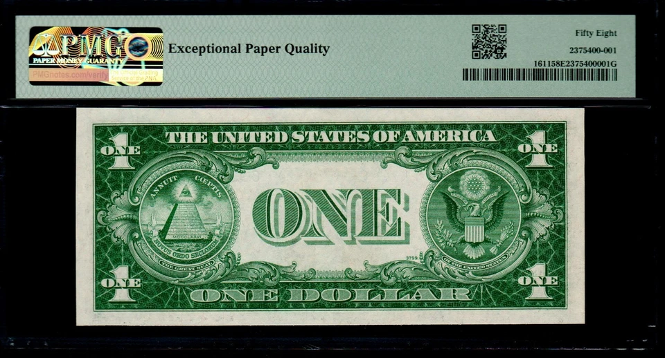 1935B $1 Silver Certificate CD Block PMG 58 EPQ Fr 1611 C/D About Uncirculated - Image 2 of 2