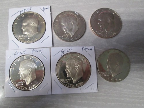 1973-1978 US Eisenhower Proof Dollar Coins _ Lot of 6