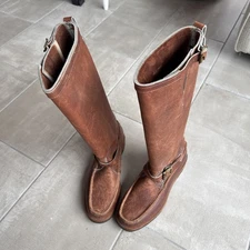 Vtg Russell Moccasin for Stafford’s Snake Proof Boots 17" Gro Cord Mens 9.5 D