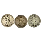 1919 P D S TRIO Walking Liberty Silver Half Dollar Set G/VG Very Good 50c