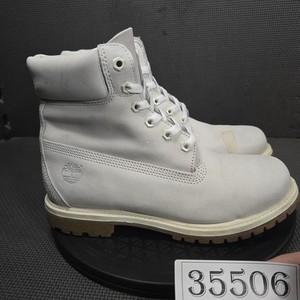Timberland Boots Womens Size 9W White Leather Ankle Combat Work Lug A196R