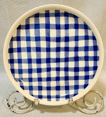 Vintage Biltons England Blue Gingham Dinner Plate 10.5 