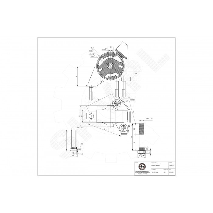 Support moteur arrière Toyota Corolla anti vibration pour éliminer les bruits de boîte de vitesses