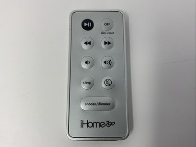 iHome2Go Portable Alarm Clock Remote Control Silver Original Genuine OEM Working
