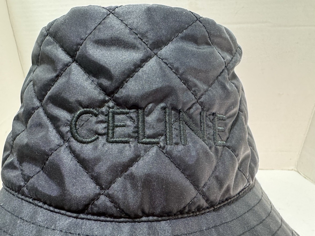 CELINE logo Quilted hat Black Nylon BLACK BASEBALL CAP IN COTTON - BLACK | CELINE main image 4