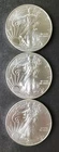 Lot of Three 2013 $1 American Silver Eagle Dollars